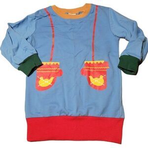 Christmas Holiday Colorblock Mitten Pullover 82Land Sweater Kids Size 6/7